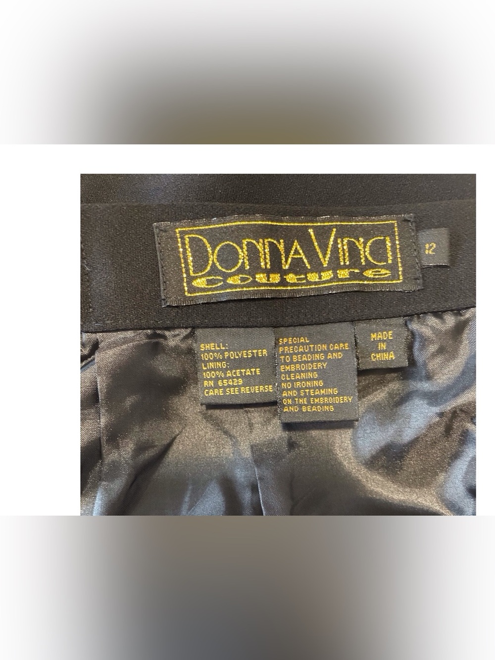 Donna Vinci Couture Black Women's Skirt with White Stripes, 12 - Picture 2 of 10